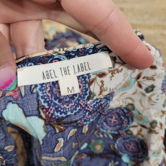 Abel The Label Anthropologie Ghandi Blue Floral Maxi Dress - Picture 7 of 9